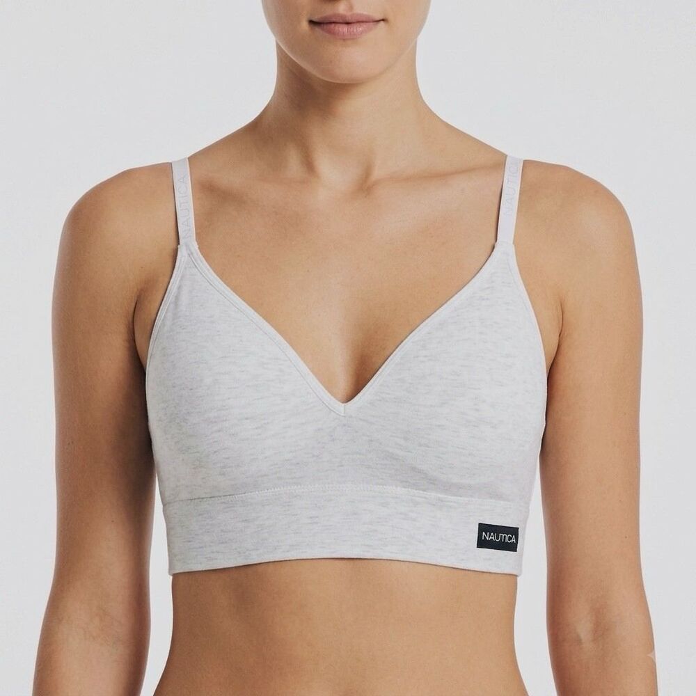 NAUTICA Textured Wireless Bra Sz 34B Padded Adjustable Straps Lightweight Comfy